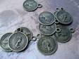 12 Antiqued Bronze Coin Charms by magnoliasupplie on Etsy