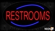 Restrooms With Arc Border Neon Sign