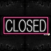 Closed With Pink Border Neon Sign