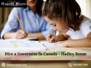 Hire a Governess In Canada - Hadley Reese